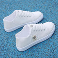 New Style Comfortable Casual Flat White Shoes Canvas Low-top Cross-strap Lightweight Sports Shoes for Women