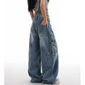 Korean Retro Lady High Waist Jeans Female New Streetwear Baggy Denim Trousers Women Comfortable Straight Leg Pants