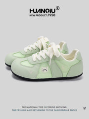 HUANQIU 2026 new women's training shoes, lightweight and comfortable lace-up soft-soled casual sneakers