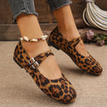 2026 New Brand Designer Double Buckle Red Ballet Flats Women Square Toe Mary Jane Shoes Woman Faux Suede Casual Shoes Female