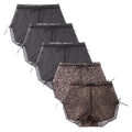 Women's BZEL 5PCS/Set Women's Sheer Mesh Boxer Panties Bow Print Shorts Sexy Butterfly Leopard Transparent Ladies Underwear Soft Lingeri