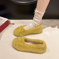 New Women's Shoes Woman Flats Low Heels Casual Female Sneakers Slip-on Loafers Fur Round Toe Shallow Mouth Boat Slip on Winter
