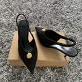 2025 Spring New Brand Women Sandal Fashion Pointed Toe Shallow Slip On Ladies Elegant Slingback Shoes Thin High Heel Pumps
