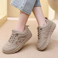 Autumn Women Soft PU Leather Sneakers Embroidery Lazy No Tie Board Shoes Lightweight Non Slip Platform Casual Daily Walking