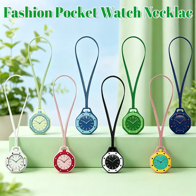 2026 Hot Octagonal Pocket Watch Necklace Multiple Color Options Leather Lanyard Casual Hanging Watch Fashion Pendant Watches