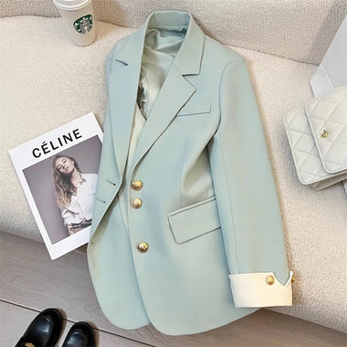 Spring New Fashion Women’s Casual Elegant Trendy Solid Color Single-breasted Long Sleeve Suit Blazers Female Clothes Coats Tops