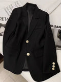 Women's Long Sleeved Blazer Korean Fashion Slim Fit Casual Loose Office Blazer for Spring Autumn