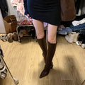 Fashion Style New Women Knee Stilettos Boots Sexy Boots Pointed Toe Party Shoes Ankle Big Buckle Strap Zipper Party