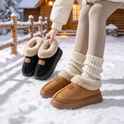Women's Fleece Lined Ankle Winter House Slippers, Warm Lightweight Thick EVA Sole Indoor & Outdoor Wearable Shoes