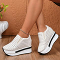 Chunky Platform Hidden Heel Loafers Women Autumn 2026 Breathable  Hollow Out Thick Bottom Sneakers Women Height Increase Shoes