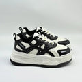 Fashion Women White Geometric Cutout Chunky Platform Sneakers Thick Sole Height Increasing Hollow Casual Walking Skate Shoes