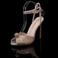 Women Shoes Luxury Wedding Sandals Maogu Women Sandals Fashion High Quality Wedding Shoes Women New Pearls Studs Luxury Peep Toe High Heels Buckle Woman Sandal 43