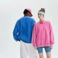 Cotton Hoodie Sweater Extra-Large 100% Pure Cotton 350g Round-Neck Hoodie, Washed-Out Retro Wax-Printed Snowflake Crewneck Sweater, Casual Distressed