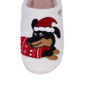 Xmas Dachshund Plush Slippers Fuzzy Dog Slippers Comfortable Warm Slip-on House Shoes Anti Slip Soft Furry Slipper for Men Women