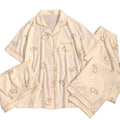 Women's New Korean Simple Rabbit Print Pajamas Spring and Summer Clouds  Three-Piece Set of Fashion Lazy Leisure Home Wear