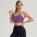 Women Seamless Yoga Vest Push Up Shock Absorbing Sports Bra Cross Back Beauty Back Quick Dry Gym Running Underwear