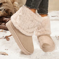 2026 Fashion Solid Color Ribbed Cuff Design Comfort Women's Snow Boots Winter New Simple Round Toe Outdoor Casual Women Boots
