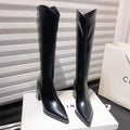 2026 New Pointy Elegant Slim Women's High Boots Autumn and Winter Fashion Zipper Design Temperament High Heel Knee Boots