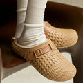 Thick Warm Long Plush EVA Slippers for Women Winter 2026 Lightweight Outdoor Mules Shoes Woman Non Slip Flats Fur Slides Clogs