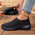 Women's Sneakers Breathable Knitted Mesh Comfortable Flat Lace Up Shoes Trendy Fashionable Casual Outdoor Women Running 2026