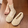 New Women's Shoes Woman Flats Low Heels Casual Female Sneakers Slip-on Loafers Fur Round Toe Shallow Mouth Boat Slip on Winter