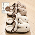 Cute Bunny Plush Slippers Women 2026 Winter Warm Rebound Soft Sole House Shoes Indoor Fuzzy Non-Slip Comfortable Home Footwear
