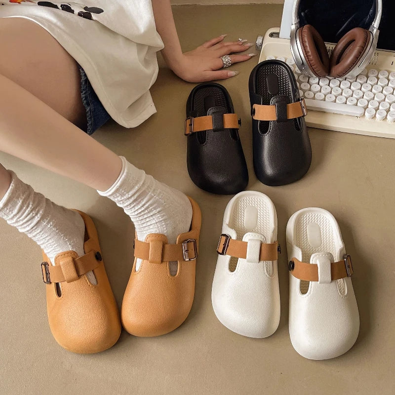 Fashion Suede Clogs Slippers Women Clogs Slippers Cork Footbed Women Mules Nonslip Beach Sandals With Arch Support Slide