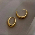 Trend Metal Geometry Gold Color Women's Hoop Earrings Fashion New Design Oval Minimalist Female Earrings Fashion Jewelry Gift