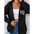 Women'S Comfort Fleece Lined Hoodie with NANA Print - Zip Up Sweatshirt Jacket, Long Sleeve, Front Pocket
