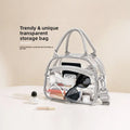Clear Makeup Bag Transparent PVC Small Crossbody Bag Detachable Shoulder Strap Zipper Organizer for Stadium Concert Travel Women