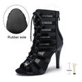 New Women High Heels Peep Toe Ankle Boot Stilettos Jazz Woman Dance Shoes High Top Women Ballroom Dance Boots Soft Soles
