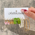 Fashion Geometric Hoop Earrings Set for Women Vintage Bohemian Pearl Gold Color Round Earring Punk Daily Wear Jewelry Gifts 2025
