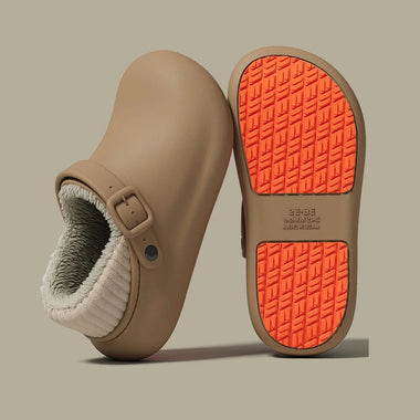 Winter Fleece Lined Clogs Slippers for Women Men Warm EVA House Shoes Non Slip Platform Indoor Outdoor