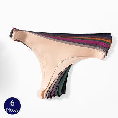 1/3/6Pcs Many Sexy Lingerie Seamless Women'S Underwear, Ice Silk Thin Rope Women'S Waistline, Tangas Women'S Shoulder Straps