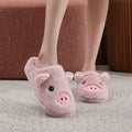 A Pair of Cute Cartoon 3D Pink Pig Plush Slippers for Women, Comfortable Furry Home Slippers with Soft Soles for the Bedroom, Cute Pig 3D Warm Non-Slip Indoor Slippers, Lightweight, Silent, and Comfortable Shoes for Women, a Top Choice for Holiday Gifts