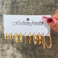 Fashion Geometric Hoop Earrings Set for Women Vintage Bohemian Pearl Gold Color Round Earring Punk Daily Wear Jewelry Gifts 2025