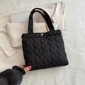Portable Solid Color Handbag Puffer Bubbles Lightweight Tote Bags Large Capacity Shoulder Bag