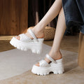 2025 New Women Sandals Women Slippers Black Wedge Platform Open Toe Women Orthopedics Thick Bottom Beach High Heels Slides