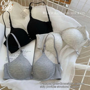 Hollow Beautiful Back Vest Bra Without Steel Ring Gather Underwear Adjustable Thin Shoulder Strap  Lingerie Summer Daily FINETOO