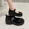 Patent Leather High Heels Mary Jane Shoes Women Japanese Style Ankle Buckle Platform Pumps Woman Punk Jk Uniform Lolita Shoes 43
