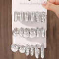 Punk Smooth Chunky Metal C-shaped Earrings For Women Fashion Thick Stud Earrings Vintage Aesthetic Set Jewelry Gifts