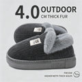 Winter Thicken Warm Slippers Men Women Corduroy Plush House Shoes Anti-slip Soft Sole Couple Indoor Cotton Furry Footwear Casual