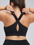 Plus Size】Sports Bra, Zipper Closure with Lift-Up Design, Adjustable Support, Fixed Cups, Can Be Worn Outside, Medium Support Level, Suitable for Sports, Fitness, Running, and Everyday Casual Wear