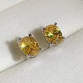 New Oval Cubic Zirconia Stud Earrings for Women White/Pink/Yellow CZ Minimalist Gift Simple Elegant  Trendy Jewelry