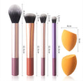 4PCS Gradient Pink-Purple Makeup Brush Set with Beauty Sponges Ultra-Soft Bristles Ideal for Full Face Makeup Gift