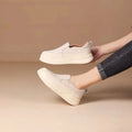Women's Casual Thick Bottom Heightening Slip-On Shoes Spring Summer New Style Versatile British Retro Lazy Shoes