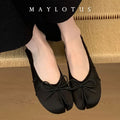 Women Split Toe Pink Satin Flats Fashion Ballet Tabi Shoes Female Slip-on Loafers Ladies Espadrilles Casual Zapatillas Mujer