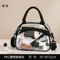 Clear Makeup Bag Transparent PVC Small Crossbody Bag Detachable Shoulder Strap Zipper Organizer for Stadium Concert Travel Women