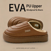 Winter Warm Plush Slippers Waterproof Non - Slip Thick Fur Indoor Outdoor Home Shoes Cozy Cold Weather Footwear for Men Women