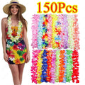 Party Hawaiian Garland 1-150Pcs Hawaiian Leis Bulk Hawaiian Flower Wreath Necklace Artificial Garland for Luau Party Birthday Decorations Supplies